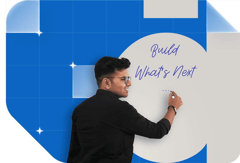 Person writing on a board